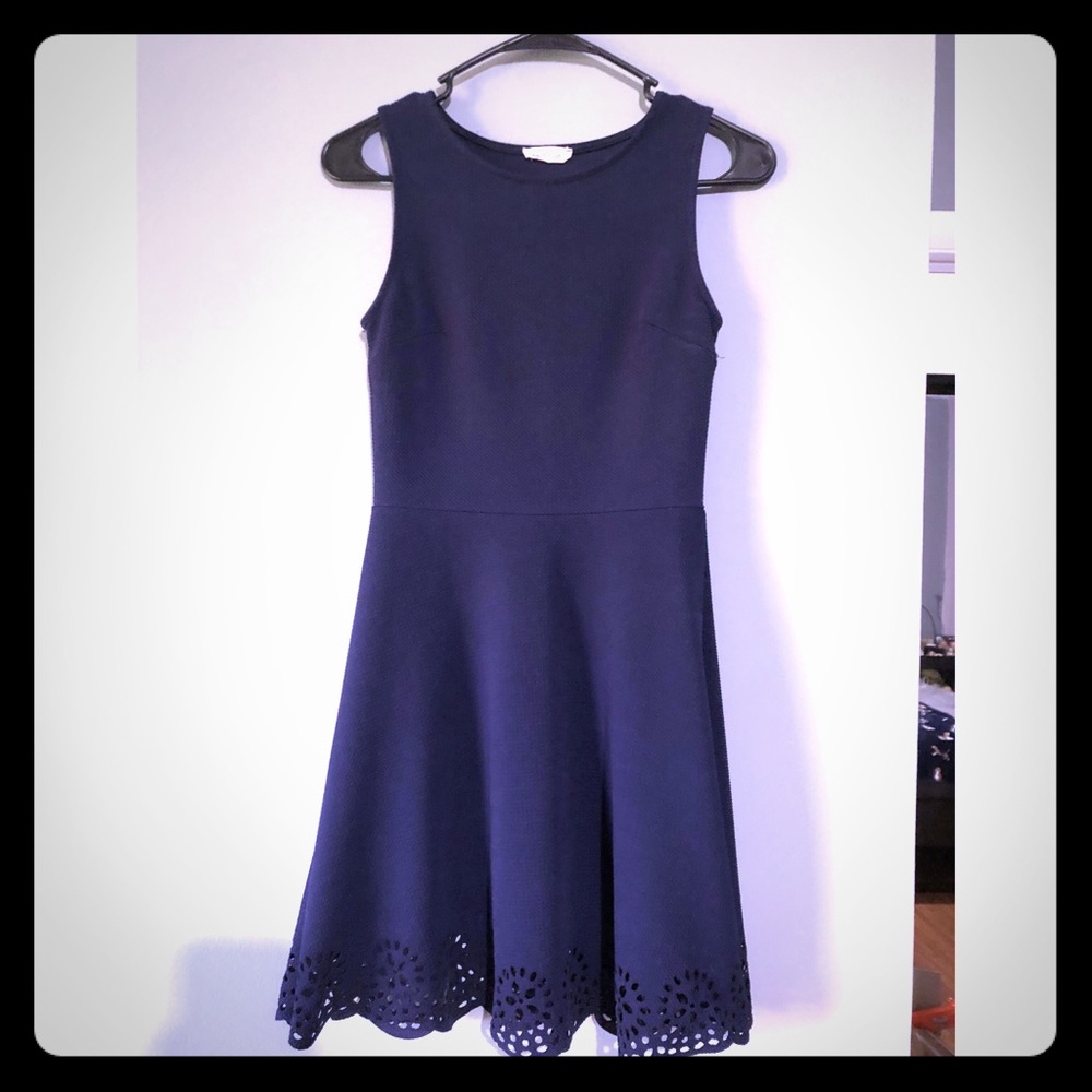 Textured navy dress